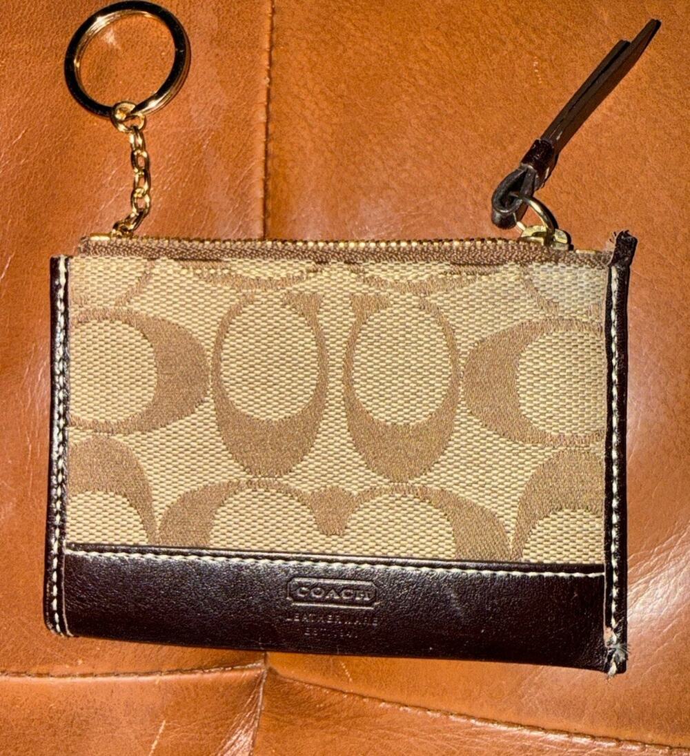 Coach Wallet/Coin Key Card Holder, 4.5" Long, 3.5" width, 1/2 Thick Logo Y2K